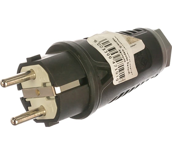 Вилка кабельная PCE 16A 220V 2P+E IP54 корпус черный, маркер белый 0511-sw