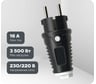 Вилка кабельная PCE 16A 220V 2P+E IP54 корпус черный, маркер белый 0511-sw