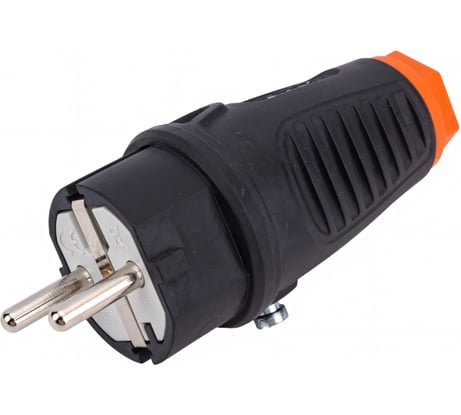 Кабельная вилка PCE 16A 220V 2P+E IP54 корпус черный, маркер оранжевый 0511-so