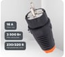 Кабельная вилка PCE 16A 220V 2P+E IP54 корпус черный, маркер оранжевый 0511-so