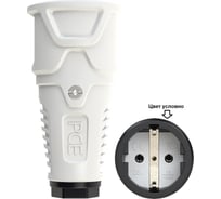 Кабельная розетка PCE 16A 220V 2P+E IP20 корпус серый, маркер черный 2510-gs
