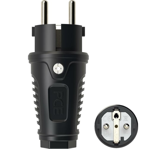 Кабельная вилка PCE 16А 220V 2P+E IP54 корпус черный, маркер черный 0521-ss