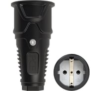 Розетка кабельная PCE 16A 220V 2P+E IP20 корпус черный, маркер черный 2510-ss