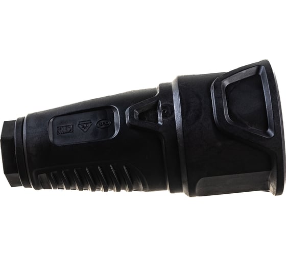 Розетка кабельная PCE 16A 220V 2P+E IP20 корпус черный, маркер черный 2510-ss