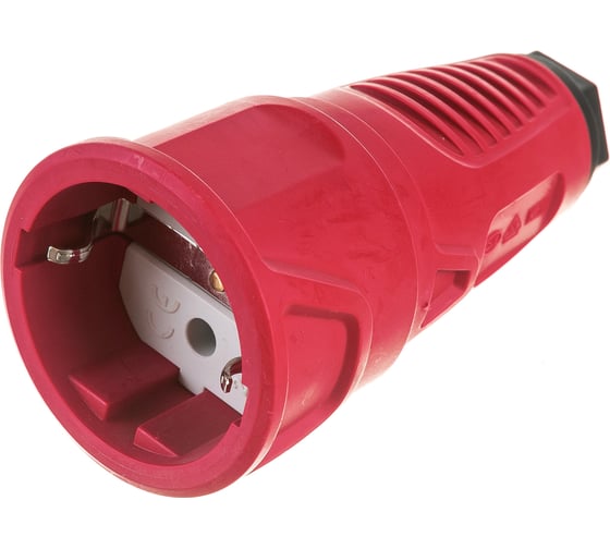 Розетка кабельная PCE 16A 220V 2P+E IP20 корпус красный, маркер черный 2510-rs