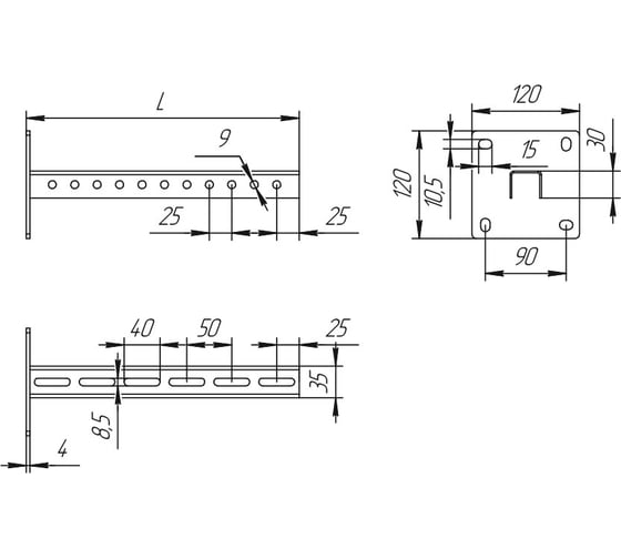 Стойка П-образная Промрукав HDZ СП-35x30x800 1шт. PR16.1780