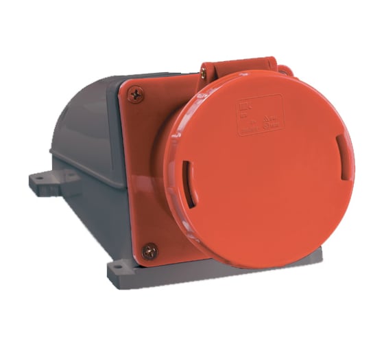 Розетка IEK 134, наружная установка, 63А, 3P+Е, 380В, IP54 PSR12-063-4