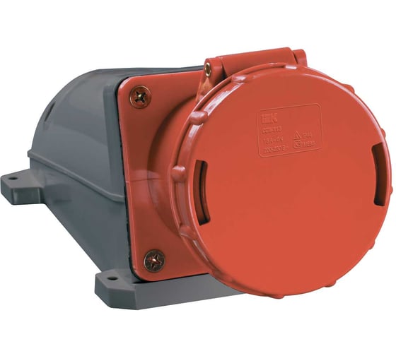 Розетка IEK 135, наружная установка, 63А, 3P+E+N, 380В, IP54, ИЭК PSR12-063-5