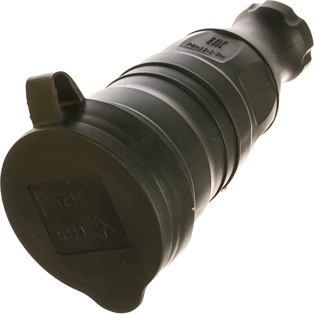 Кабельная розетка IEK, ОМЕГА, с заземлением, с крышкой, 1-м, IP44 ...