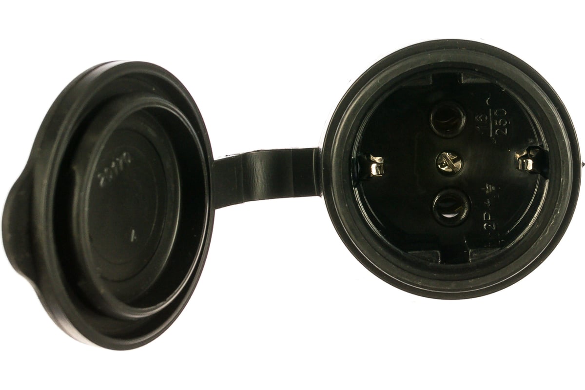 Кабельная розетка IEK, ОМЕГА, с заземлением, с крышкой, 1-м, IP44 ...