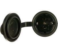 Кабельная розетка IEK, ОМЕГА, с заземлением, с крышкой, 1-м, IP44, РБп13-1-0м, ИЭК, черный PKR21-016-2-K02
