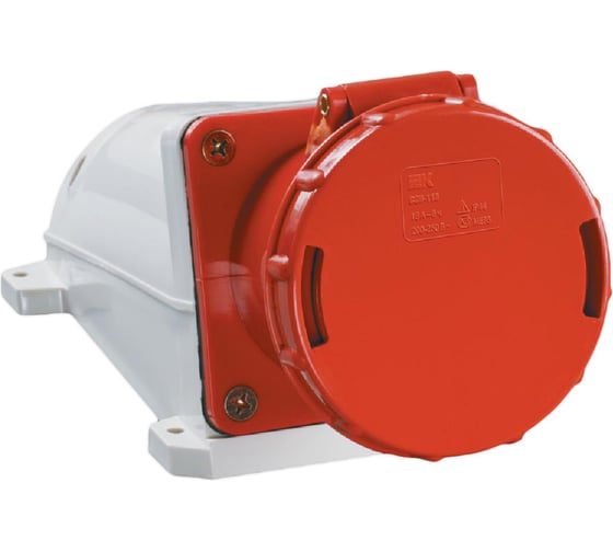 Стационарная розетка IEK 133, 2Р+РЕ, 63А, 220В, IP54, ИЭК PSR11-063-3 1