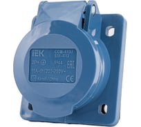 Кабельная розетка IEK, скрытая, 16А, 2Р+E, IР44, 250В, 413, ИЭК PSR41-016-3