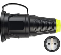 Кабельная розетка PCE 16A 220V 2P+E IP54 корпус крышка черный, маркер желтый 2511-she