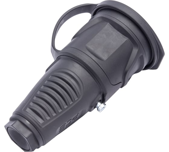 Розетка кабельная PCE 16A 220V 2P+E IP54 корпус крышка черный, маркер черный 2511-ss