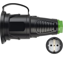 Кабельная розетка PCE 16A 220V 2P+E IP54 корпус крышка черный, маркер зеленый 2511-shu