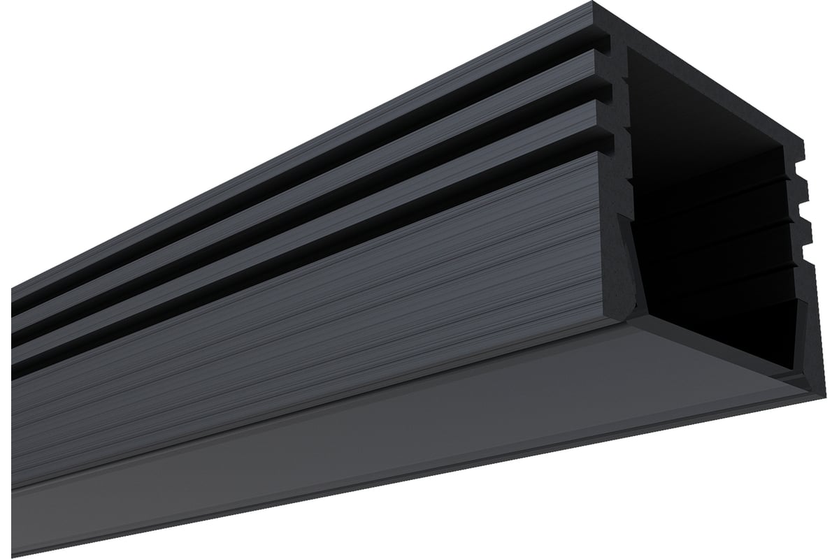 Алюминиевый -образный профиль APEYRON для светодиодной ленты, черный .