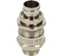 Кабельный ввод ООО "БЛОК" BLOCK 25 KMP (никелированная латунь) под небронированный кабель 11,3 - 17,9 мм в металлорукаве Ду20 мм, М25x1,5 6g, 1Ex e IIC Gb X / 1Ex db IIC Gb X / 2Ex nR IIC Gc X / Ex ta IIIC Da X, IP66/67/68 25 KМР 080 Ni