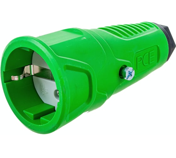 Кабельная розетка PCE 16A 250V 2P+E IP20 корпус зеленый, маркер черный 2510-us