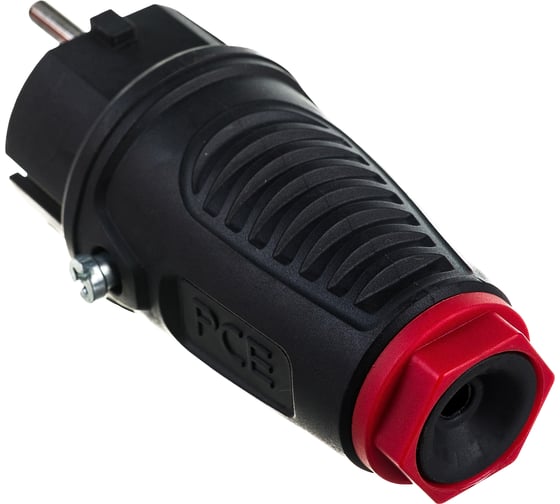 Кабельная вилка PCE 16А 220V 2P+E IP54 корпус черный, маркер красный 0522-sr
