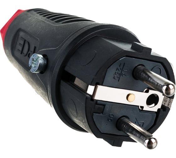 Кабельная вилка PCE 16А 220V 2P+E IP54 корпус черный, маркер красный 0522-sr