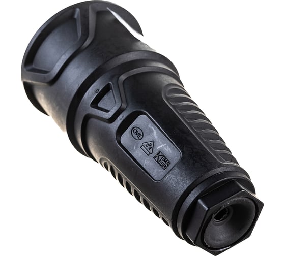 Кабельная розетка PCE 220v 16A  2P+E IP20 корпус черный, маркер черный 2520-ss