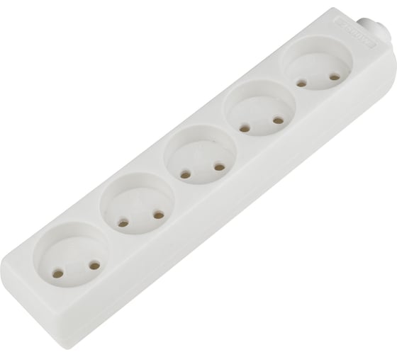 Колодка Uniel K-CP5-10 WHITE для удлинителя 5 гнезд, без заземления, 10А, 2200Вт UL-00003325