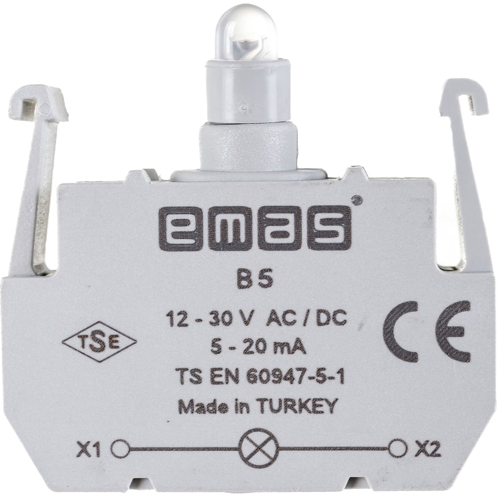 Блок-контакт подсветки Emas В5 с белым светодиодом, серия B, 12-30В AC ...