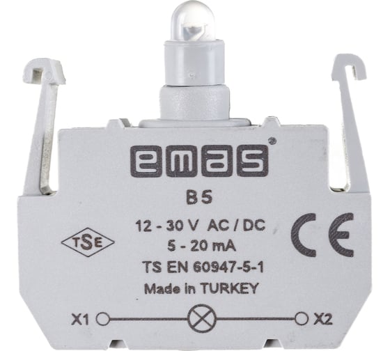 Блок-контакт подсветки Emas В5 с белым светодиодом, серия B, 12-30В AC/DC B5 1