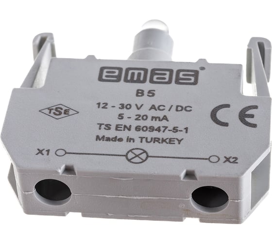 Блок-контакт подсветки Emas В5 с белым светодиодом, серия B, 12-30В AC/DC B5
