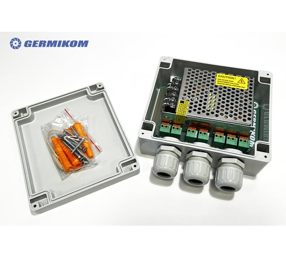 Блок питания GERMIKOM 12В 5А уличный герметичный под гофру 16мм Germikom M-5000 PRO16 1