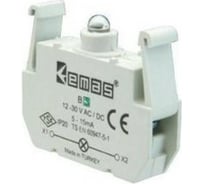 Блок-контакт подсветки Emas B8 с зелёным светодиодом, серия B, 12-30В AC/DC B9