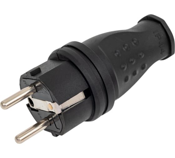 Вилка каучуковая ARTSUN прямая с заземлением P1E-B-IP 44