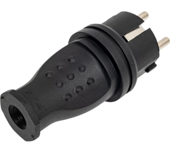 Вилка каучуковая ARTSUN прямая с заземлением P1E-B-IP 44