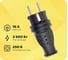 Вилка каучуковая ARTSUN прямая с заземлением P1E-B-IP 44 1