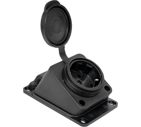 Настенная наклонная розетка EKF с крышкой, каучуковая, 230В, 2P+PE, 16A, IP44, RPS-019-16-230-44