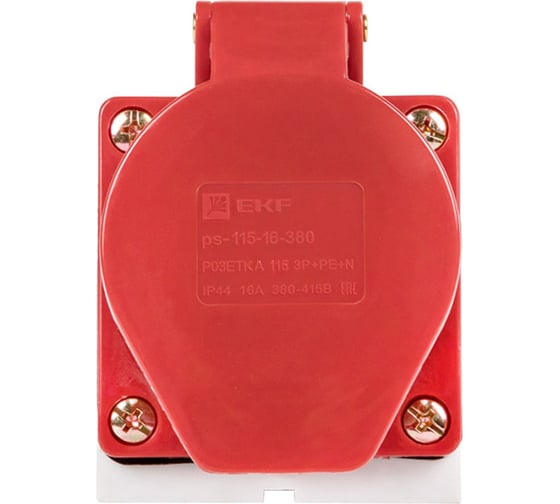 Стационарная наружная розетка EKF PROxima 115, 3Р+РЕ+N, 16А, 380В, IP44 ps-115-16-380