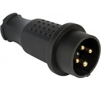 Прямая каучуковая вилка EKF 380В, 3P+PE, 32A, IP44, RPS-021-32-380-44