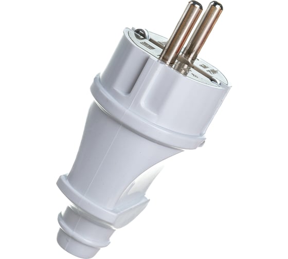 Вилка Navigator NCA-PL02-16A-E-WH, прямая, с заземлением, белая 61359