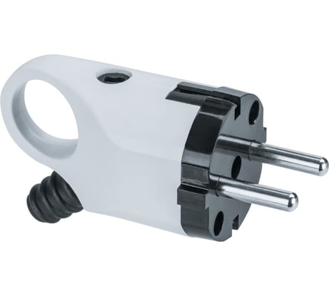 Вилка Navigator NCA-PL03-16A-E-WH, с заземлением, угловая, белая 61361
