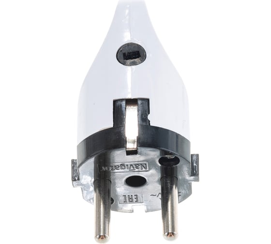 Вилка Navigator NCA-PL03-16A-E-WH, с заземлением, угловая, белая 61361
