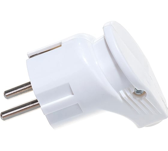 Вилка Navigator NCA-PL04-16A-E-WH, с заземлением, угловая, белая 61362