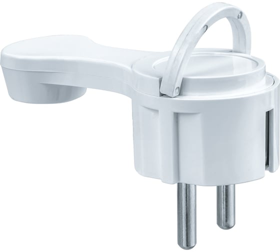 Вилка Navigator NCA-PL06-16A-E-WH, с заземлением, плоская, белая 61365 1