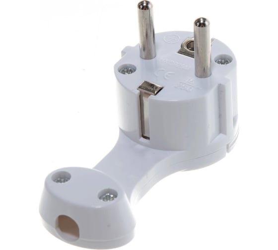 Вилка Navigator NCA-PL06-16A-E-WH, с заземлением, плоская, белая 61365