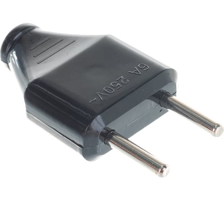 Вилка Navigator NCA-PL07-6A-X-BL, без заземления, прямая, черная 61714