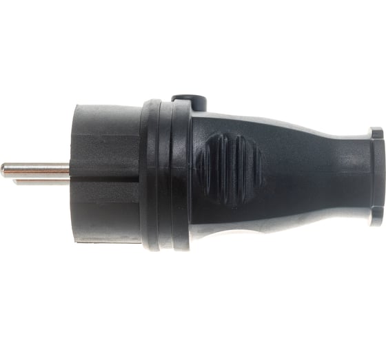Вилка Navigator NCA-PLR02-16A-E-IP44-BL, с заземлением, прямая, каучук, черная 61368