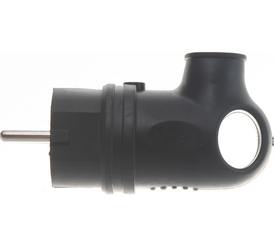 Вилка Navigator NCA-PLR01-16A-E-IP44-BL, с заземлением, угловая, каучук, черная 61367