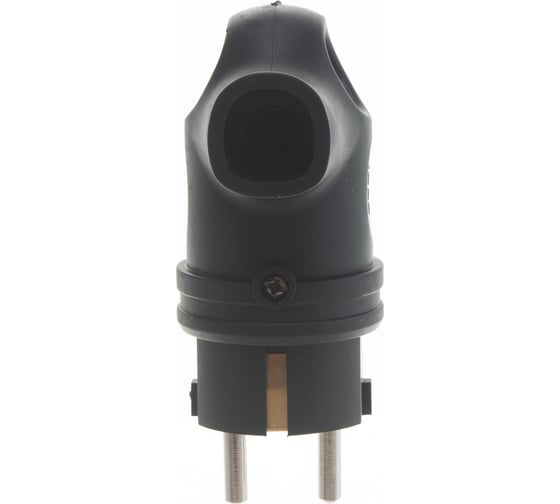 Вилка Navigator NCA-PLR01-16A-E-IP44-BL, с заземлением, угловая, каучук, черная 61367