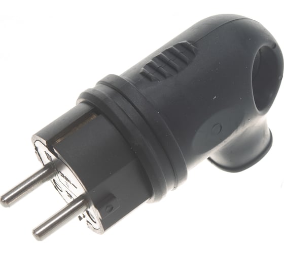 Вилка Navigator NCA-PLR01-16A-E-IP44-BL, с заземлением, угловая, каучук, черная 61367