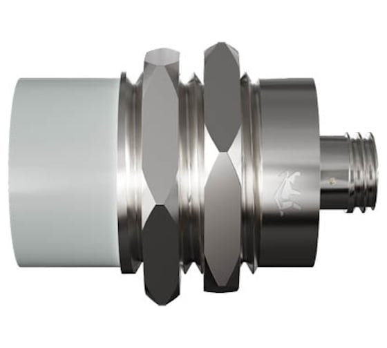 Индуктивный датчик Prompower KT130-D25PB-DS1253-LY, латунь, незаподлицо, М30, 25 мм, PNP-НЗ, разъём М12 KT130D25PBDS1253LY